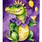 Edge Collections - 11.25" X 15.50" - Multicolor - Alligator Mardi Gras Decorative Banner - 1 Piece